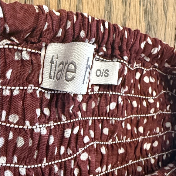 Tiare Hawaii Women’s Maroon Polka Dot Button Down Dakota Maxi Skirt One Size - Picture 7 of 13